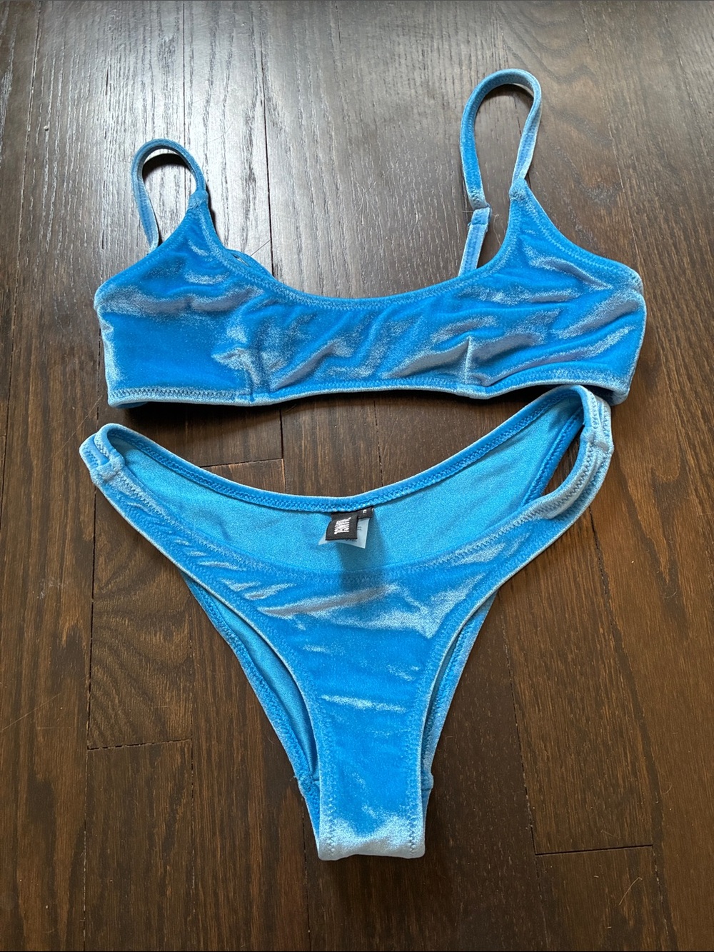 triangl swimwear Blue Velvet Bikini Set